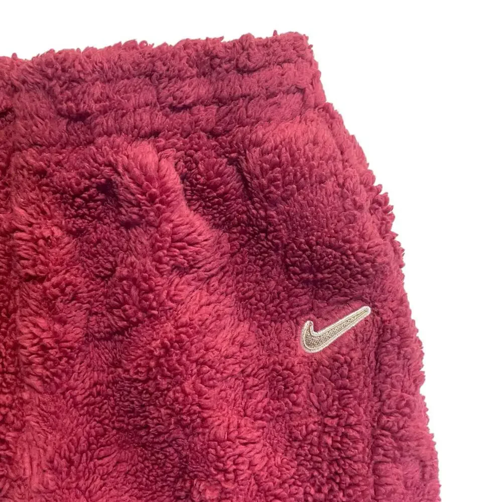 Nike Youth Sherpa Fleece Pants Burgundy Red Kids Size 6 5-6 Years Swoosh